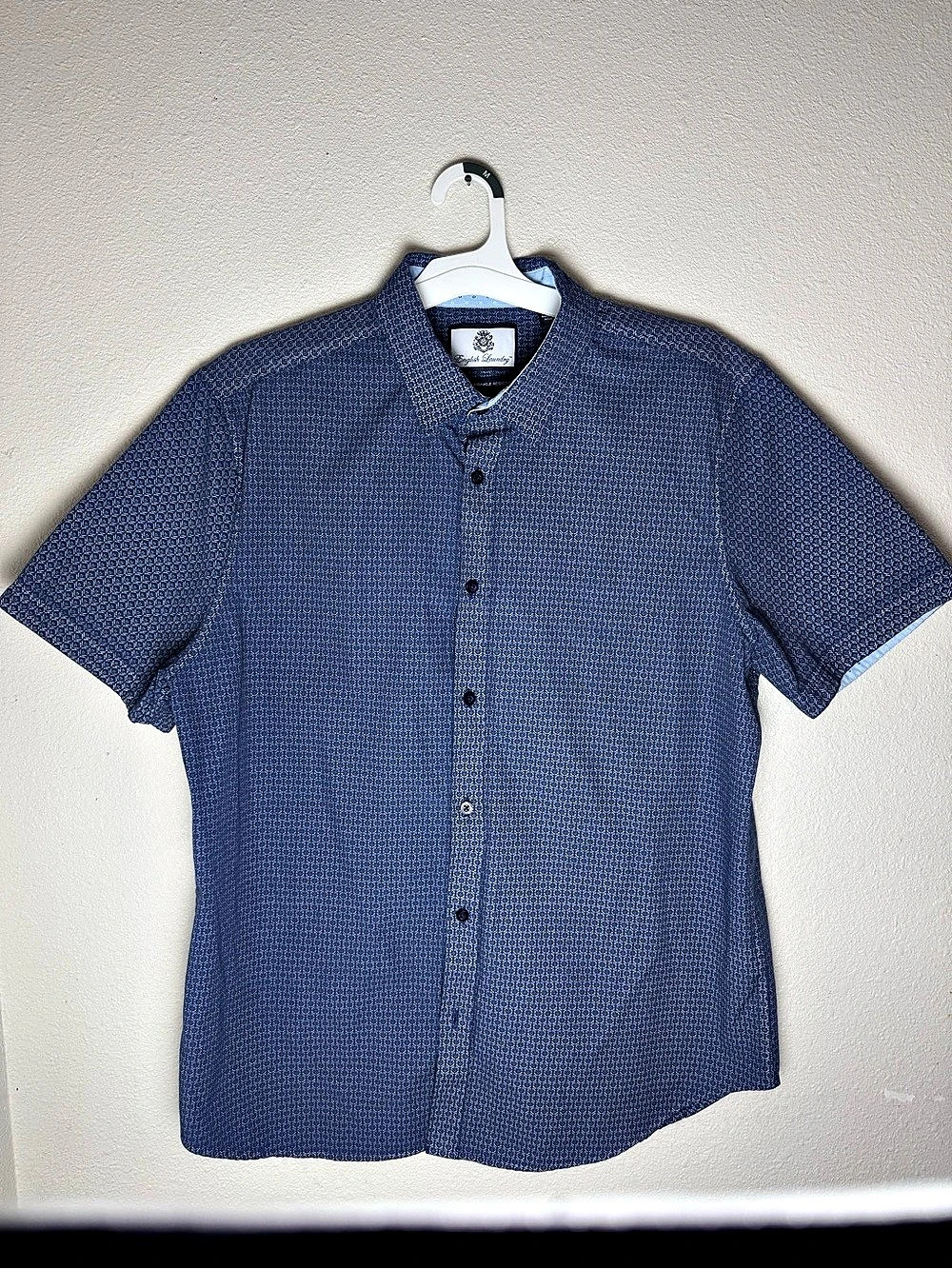 English Laundry Men's Short Sleeve Button Down Blue XL Like New